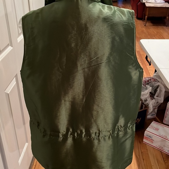 Coldwater Creek size medium lime green vest zipper & snaps front with pockets - Picture 8 of 13